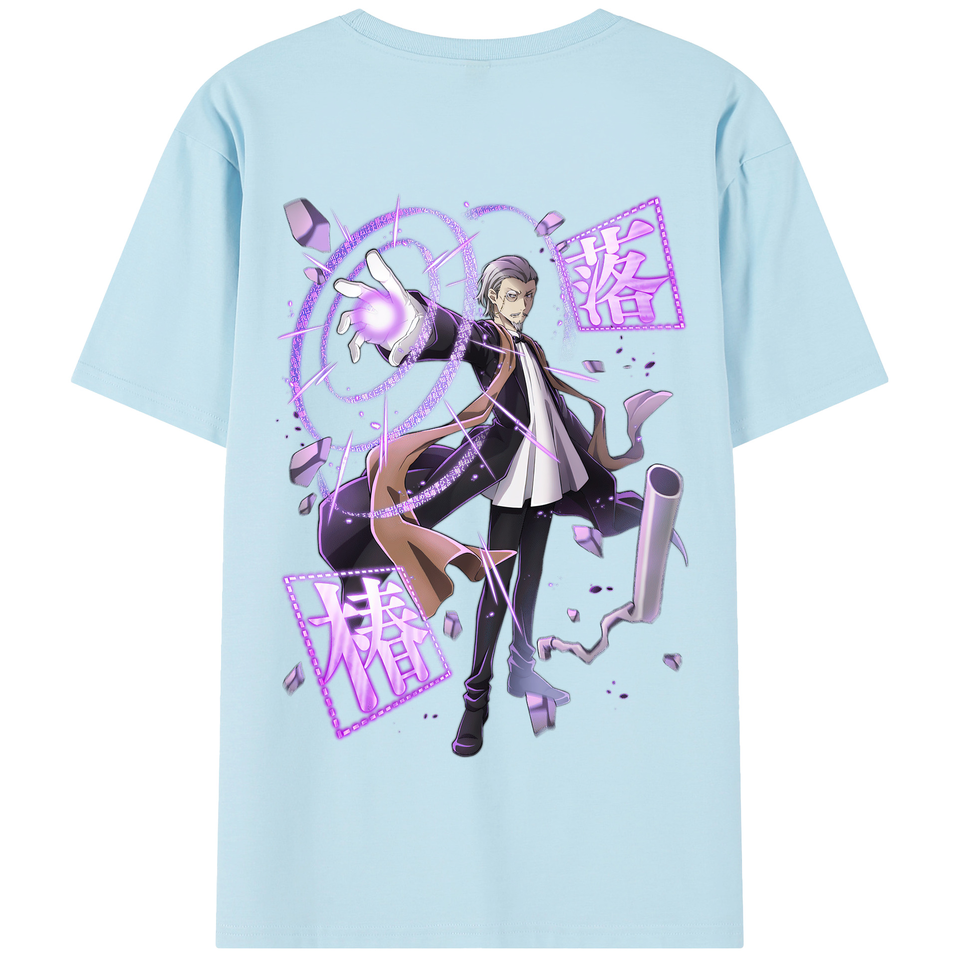 （画像用） 文豪ストレイドッグス Bungo Stray Dogs 綿100％半袖Tシャツ（背面プリント）